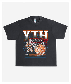 Youth Vintage Black Basketball T-Shirt